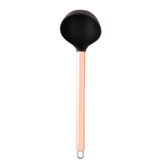 Concha de Nylon Preta com Cabo De Aço Inox Rose Gold 30cm - Ela Decora